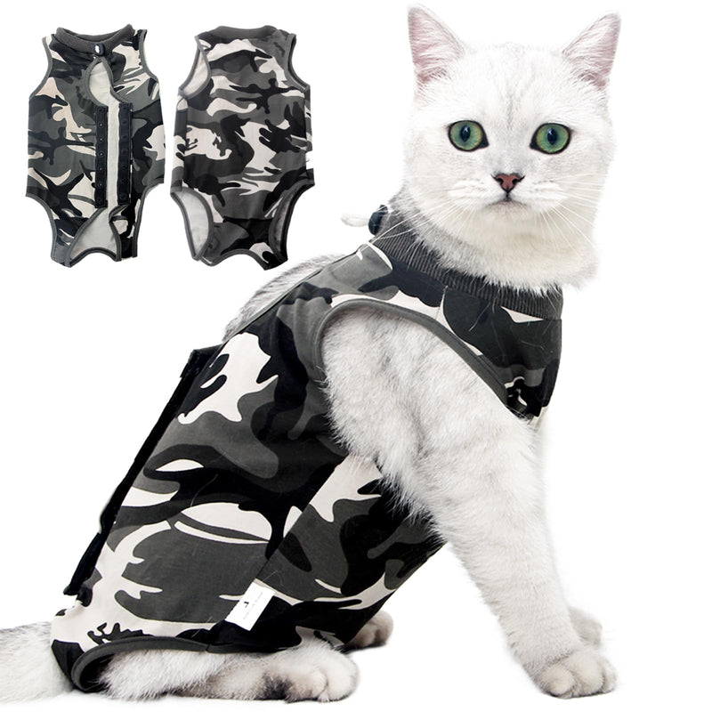 Cat Recovery Suit for Abdominal Wounds or Skin Diseases, Breathable Cat Onesie for Cats After Surgery Spay Neuter, Anti Licking Cat Cone Alternative, Professional Pet Surgery Recovery Shirt Large Camouflage - PawsPlanet Australia