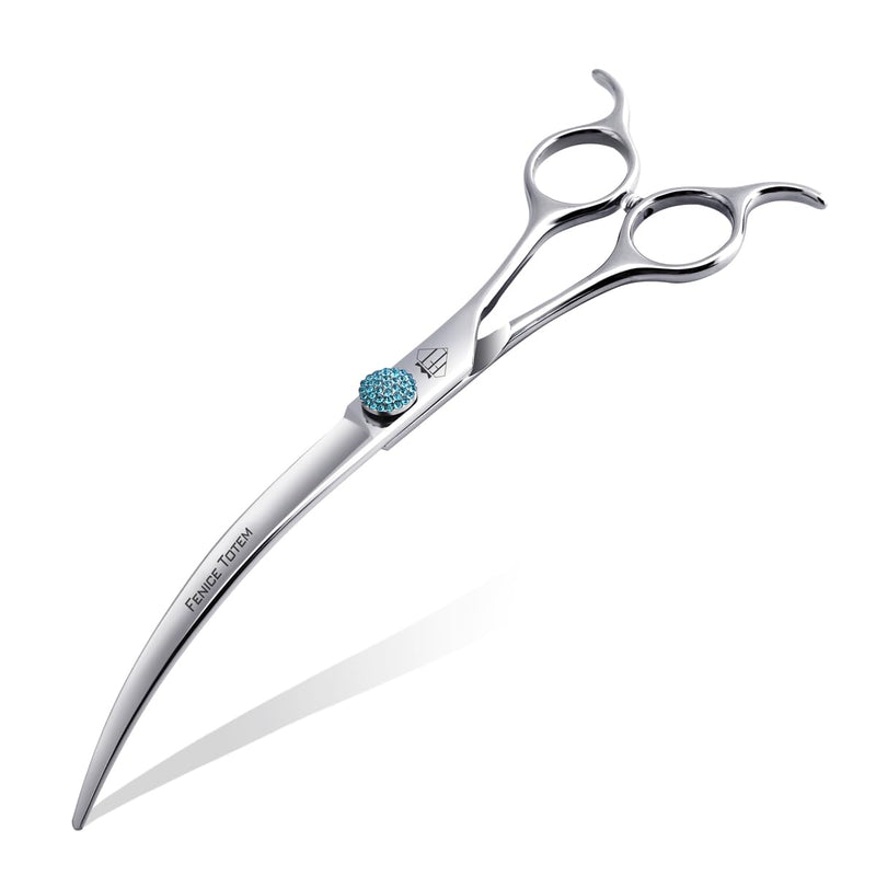 Fenice Professional Grooming Curved Shear: 45 Degree Super Curves Scissors for Dogs 7.5" Big Arc Curved Shears Made Of Japanese 440C Stainless Steel 7.5" - PawsPlanet Australia