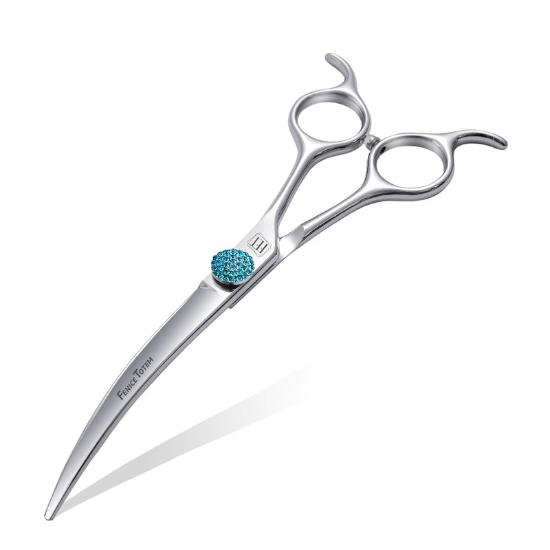 Fenice Professional Grooming Curved Shear: 45 Degree Super Curves Scissors for Dogs 6.5" Big Arc Curved Shears Made Of Japanese 440C Stainless Steel 6.5" - PawsPlanet Australia