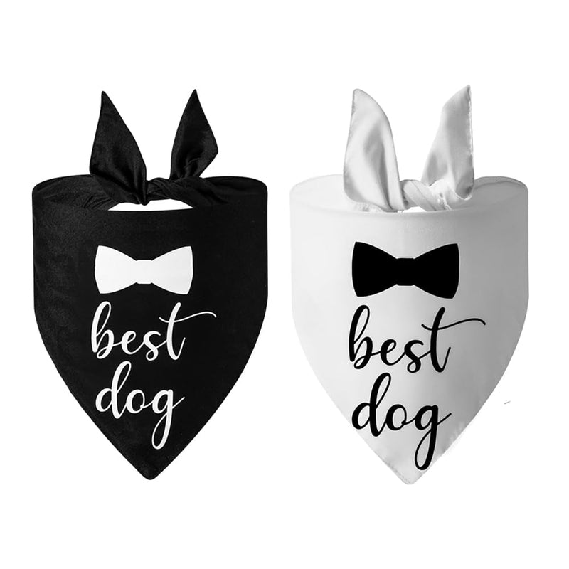 2 Pack Dog Bandana for Wedding Engagement and Birthday,Triangle Pet Scarf for Dog Lovers,Suitable for Small Medium Large Boy Girl Dog. - PawsPlanet Australia