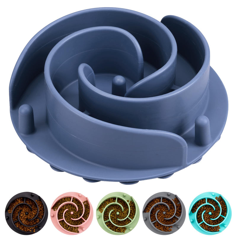 Slow Feeder Dog Bowls Insert, Bestalk Soft Silicone Dog Slow Eating Feeder Insert with Suction Cups for Small, Medium and Large Dogs, Fit into Basic Bowls and Elevated Dog Bowls L Dark Blue - PawsPlanet Australia