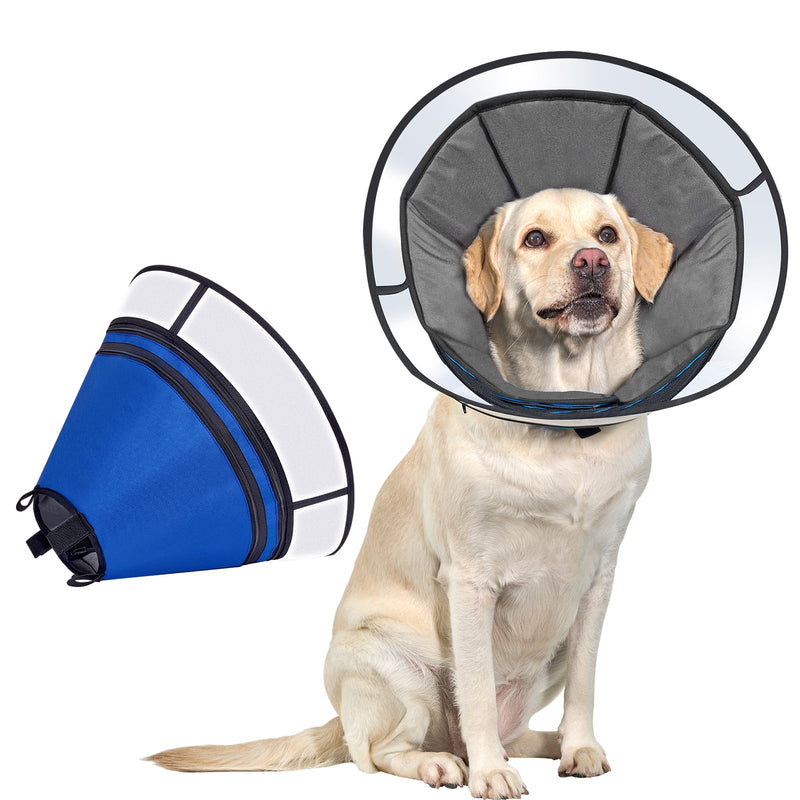 Soft Dog Cone Collar for Dogs After Surgery, OneTigris Adjustable Head Cone for Large Dogs, Neck Cone Alternative Elizabethan Dog Recovery Collars Prevent Licking (XXL(Neck: 20"- 24")) XXL(Neck: 20"- 24") - PawsPlanet Australia