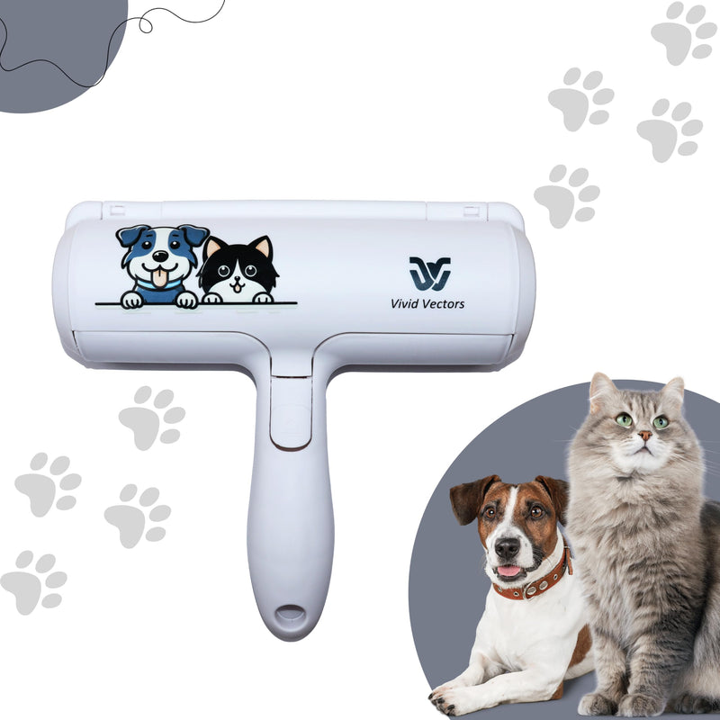 Pet Hair Remover - Portable, Reusable Roller - Cat & Dog Hair Remover for Sofa, Bedding, Carpets, Car Seat and Other Furniture - PawsPlanet Australia