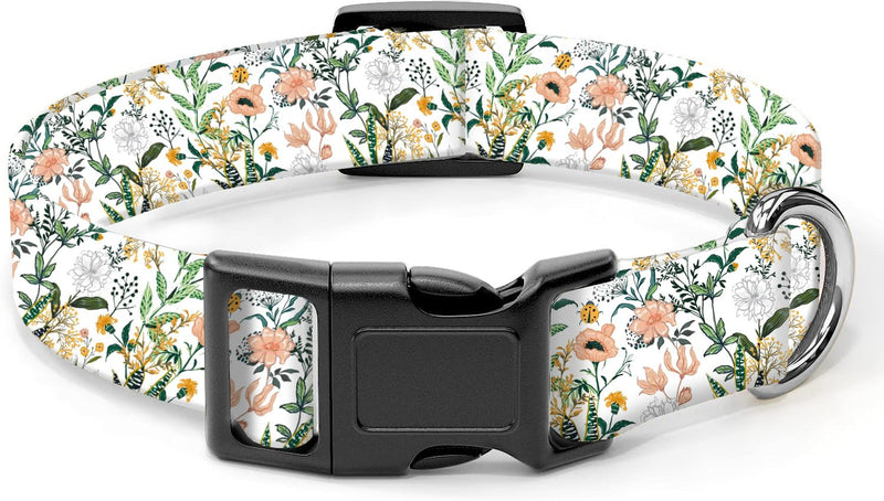 Dog Collar, Cute Dog Collar for Small Medium Large Dogs, Personalized Adjustable Soft Pet Collars with Quick Release Buckle for Walking Running, Beautiful Boho Leaf - PawsPlanet Australia