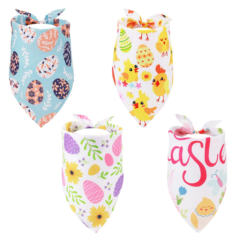 4pcs Easter Dog Bandana, Rabbit Easter Egg Pattern Easter Dog Scarf Triangle Bibs Pet Kerchief Bandana for Dogs Cats Holiday Festival - PawsPlanet Australia