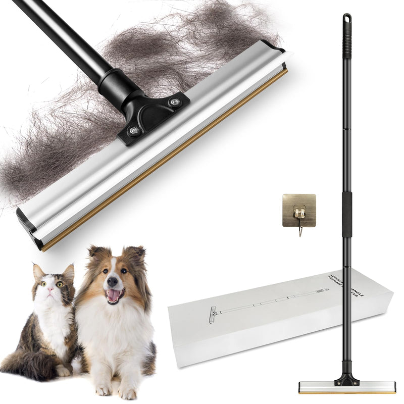 Dual Side Pet Hair Remover, Adjustable Carpet Rake Hair Removal Tool with Copper Serrated & Silicone Edge, Reusable Dog Cat Hair Remover Broom for Embedded Fur Removal from Carpet - PawsPlanet Australia