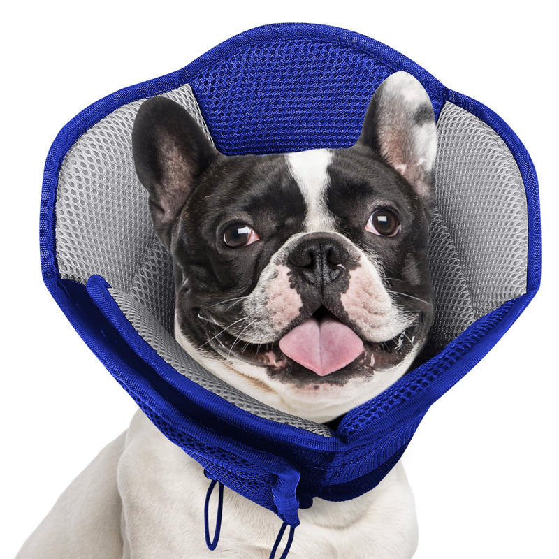 AOFITEE Dog Cones for Medium Dogs, Soft Dog Cone Collar for Dogs After Surgery, Adjustable Dog Recovery Collars & Cones, Breathable Elizabethan Collar for Dogs to Prevent Licking Wounds Blue - PawsPlanet Australia