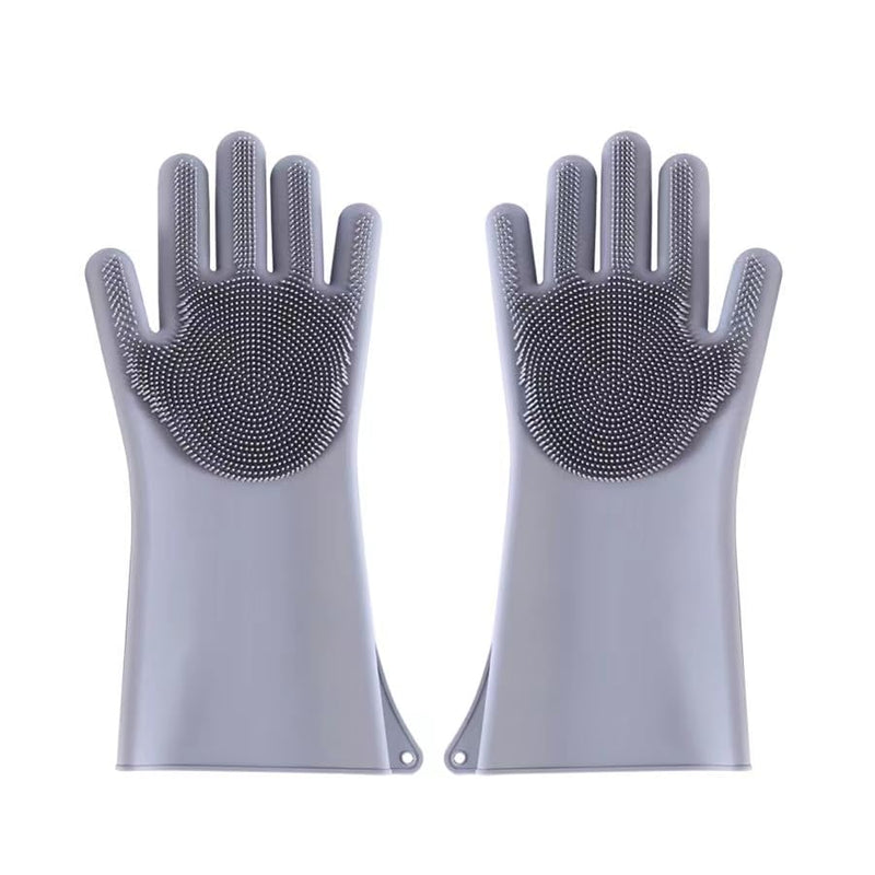 PnzongeMulti use silicone gloves for dogs, showers,pets cats hair removal, anti scratch massage products thickened set of 2 Gray - PawsPlanet Australia
