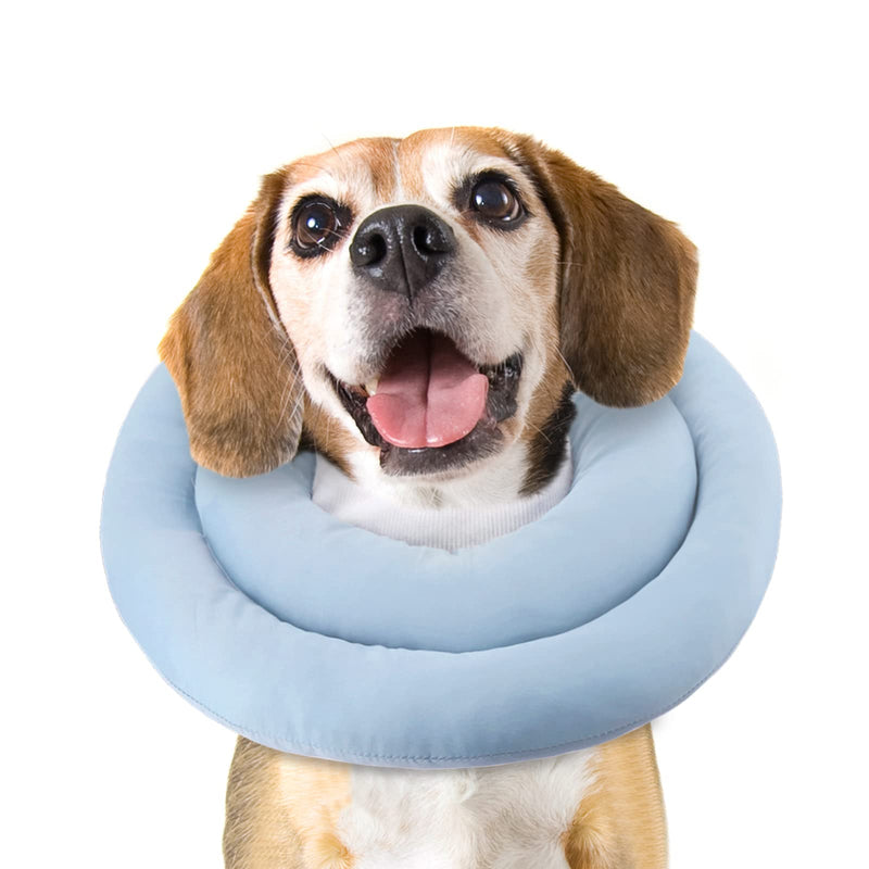 Soft Dog Cone for Small Medium Dogs and Cats, Adjustable Dog Cone Alternative After Surgery, Water Resistant Pet Recovery Cone Collar for Large Dogs to Stop Licking Wounds L(Neck Girth:7.5"-11") Blue - PawsPlanet Australia