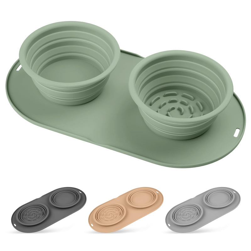 Collapsible Dog Bowls Travel Water Bowl, Silicone Dog Bowls Small Size, Puppy Bowls for Dogs Cats Pet Foldable Feeding Watering Dish Traveling Camping Walking(Green) green - PawsPlanet Australia