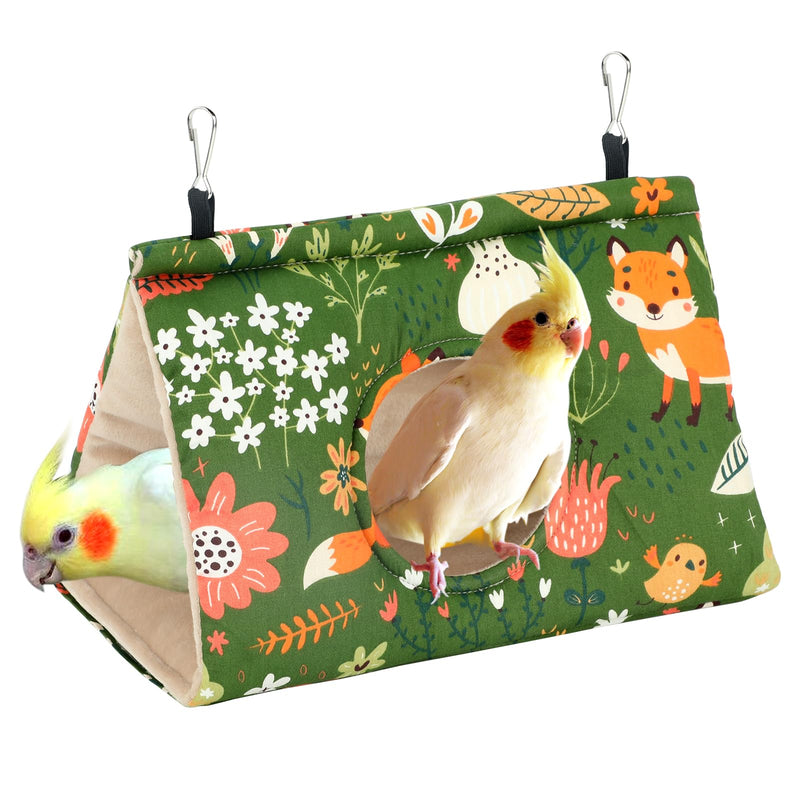 Rypet Winter Warm Bird Nest House - Hanging Hammock Velvet Shed Hut Cage Plush Fluffy Birds Hideaway Sleeping Bed Fuzzy for Parrot Parakeet Cockatiels Budgies Lovebird Medium?Green? Medium (Pack of 1) Green