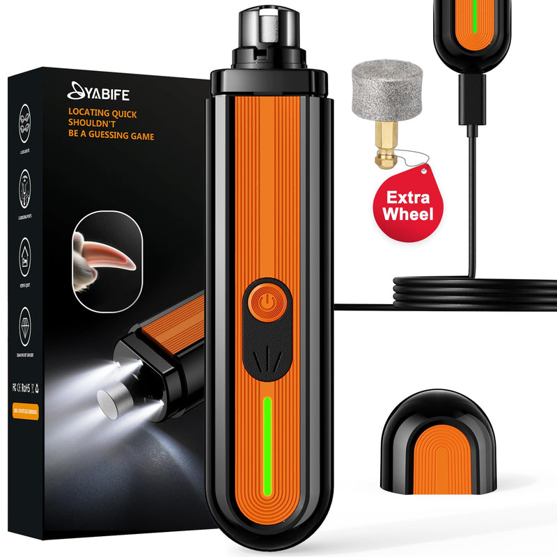 YABIFE 4-Lights Dog Nail Grinder, Easy Quick Locate Dog Nail Trimmers, for Puppy Paw Toenails or Pets from Small, Medium to Large, with Travel Lock, Whisper Quiet, Heavy Duty 3 Speeds D - Black - PawsPlanet Australia