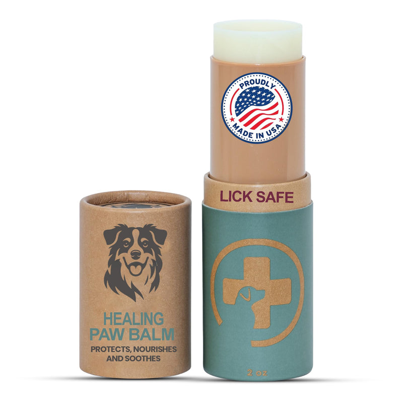 Healing Dog Paw Balm (2oz) - Moisturizer, Soother, and Pain Relief for Dry, Cracked, or Irritated Paws - Natural - Lick-Safe Formula - Safe for Dogs, Puppies, or Cats - Made in The USA - PawsPlanet Australia