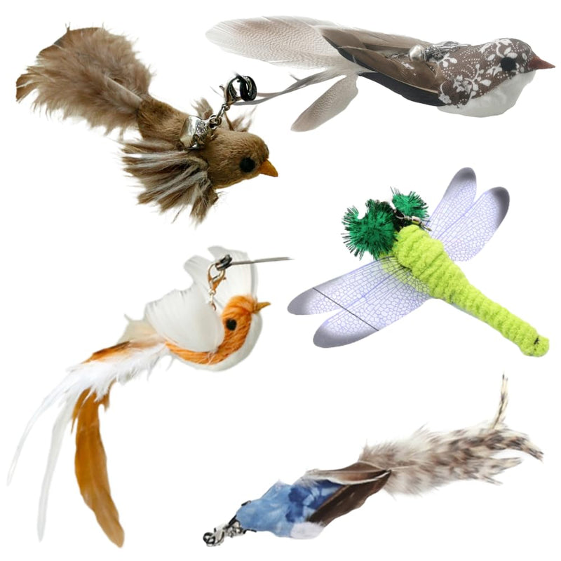 Cat Feather Toys Refills Cat Toy Wand Replacement, 5 PCS Natural Feathers Bird Cat Toy Refills, Cat Wand Replacement Bird Feathers for Cat Toy - PawsPlanet Australia