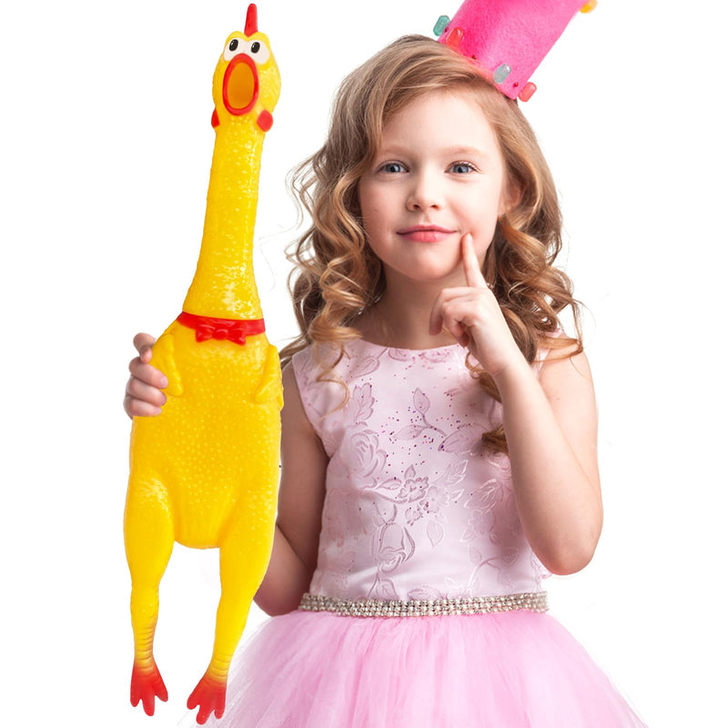 22 Inch Crazy Huge Rubber Chicken,Yellow Squeeze Chicken Toys,Squeaky Chicken Dog Toys,Squawking Prank Novelty Gag Gift - PawsPlanet Australia