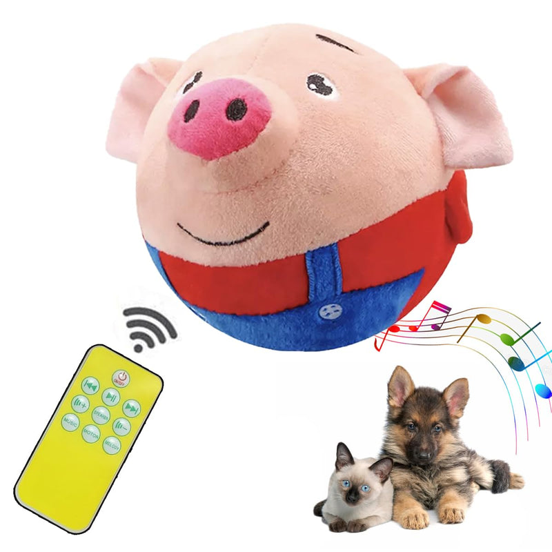 Active Moving Pet Plush Toy - Cute Squeaky Pig Dog Toy for Small Dogs, Talking and Singing Dog Toy, Washable Cartoon Pig Plush Sound Electronic Dog Toy for Pets, Cats, Dogs Red - PawsPlanet Australia