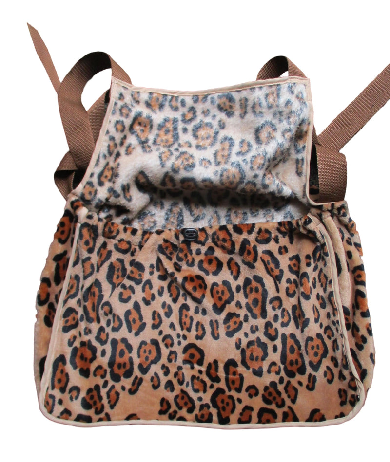 Pet Dog Cat Carrier for Lap Cat or Lap Dog Travel Shoulder Bag Sling Front Backpack Soft Plush Handmade (Brown) Brown - PawsPlanet Australia