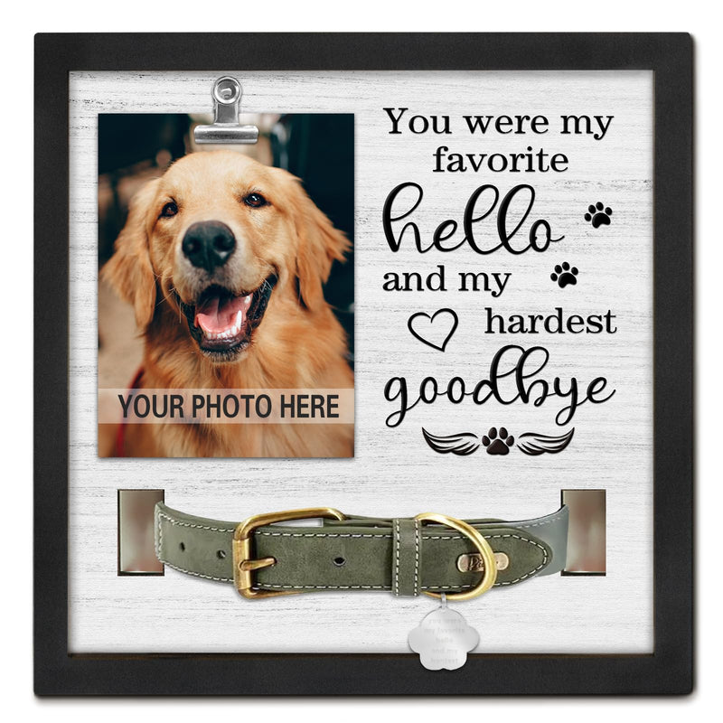 Pet Loss Gift, Memorial Sympathy Gifts for Loss of Dog, Pet Memorial Frame with Collar Holder, Cat Memorial Gift My hardest goodbye - PawsPlanet Australia