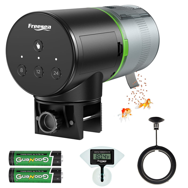 FREESEA Fish Feeder Automatic Dispenser: Aquarium Flakes Food Feeder with Timer Battery FS-069S - PawsPlanet Australia