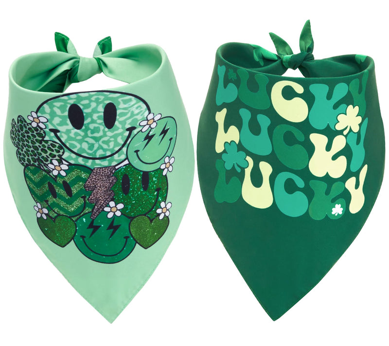 St Patrick's Day Dog Bandanas, St Patrick's Day Dog Outfits Décor Gifts, Medium Large Dog Scarf, Pack of 2. - PawsPlanet Australia