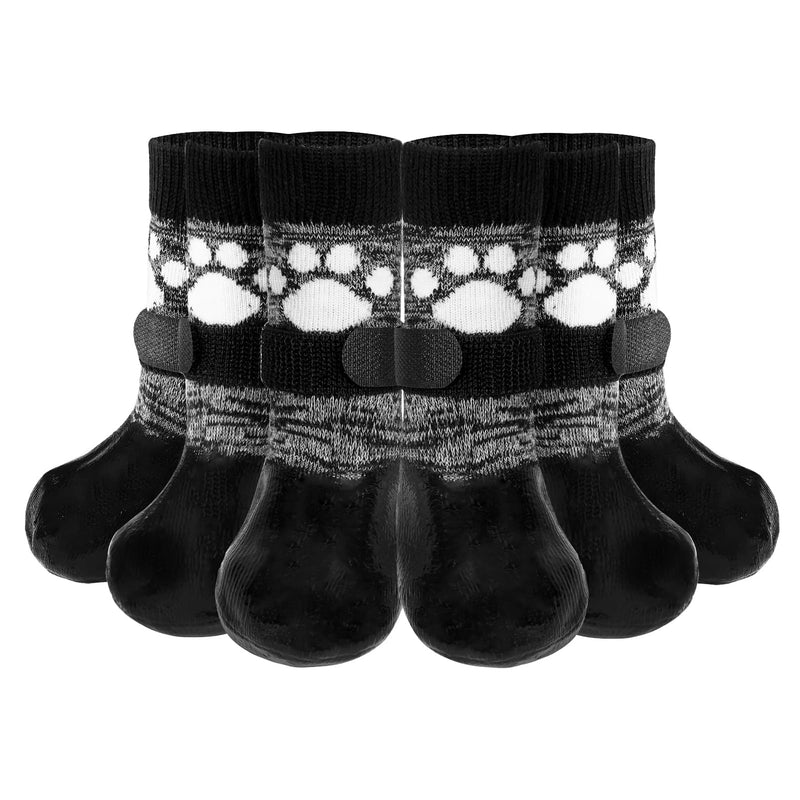 SCENEREAL Dog Boots Shoes & Paw Protectors, Anti Slip Dog Socks with Grippers to Prevent Licking Paws for Medium Large Senior Old Dogs, Waterproof Shoes for Snow Rain Hardwood Floor Cold/Hot Pavement XL(Pack of 6) - PawsPlanet Australia