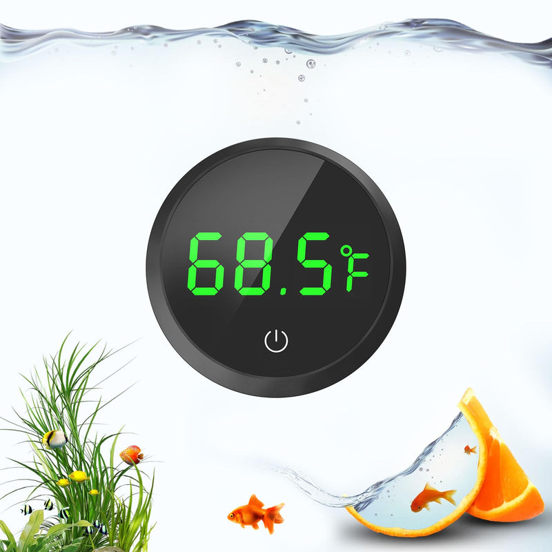 QZQ Fish tank thermometer Aquarium thermometer wireless touch Stick Digital Aquarium Thermometer LED display ±1°F for monitoring The Fish tank aquarium temperature accessories (Black) Black - PawsPlanet Australia