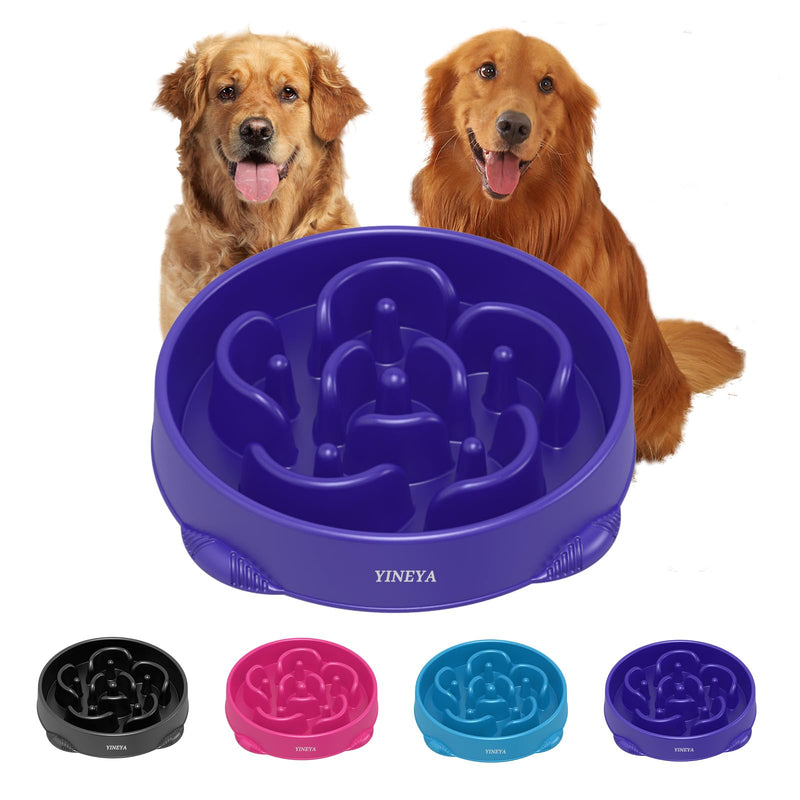 1Pcs Slow Feeder Dog Bowls Large Breed, Dog Slow Feeder Bowl, Large Dog Bowl Slow Feeder, Maze Dog Food Bowl Slow Feeder, Dog Puzzle Feeder, Pet Food Slow Eating Dowl Bowl 4 Cups(Purple) - PawsPlanet Australia