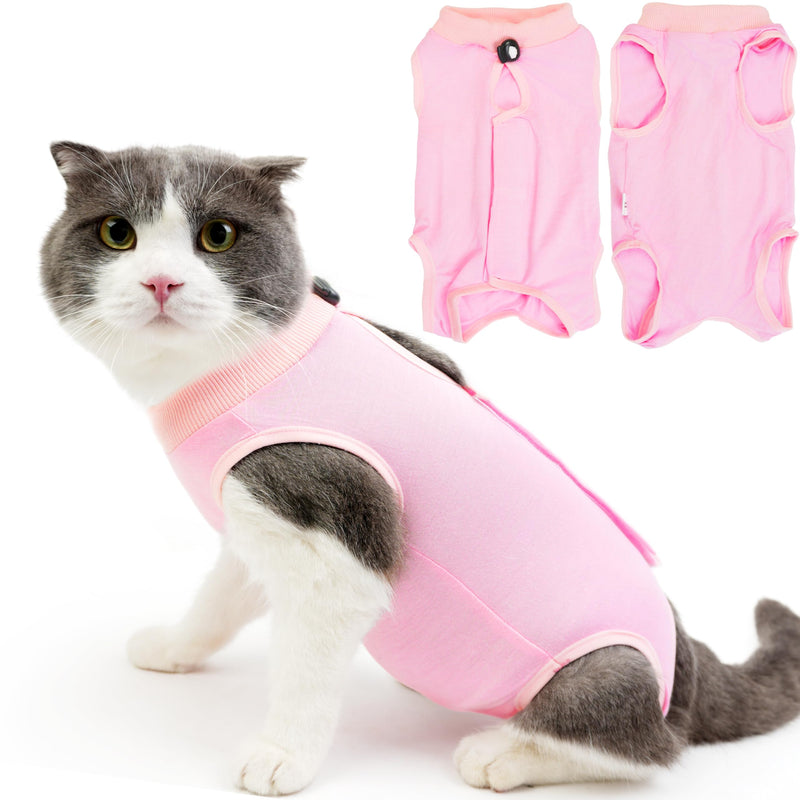 Cat Recovery Suit for Spay Abdominal Wounds, Kitten Onesie Bodysuit for Cats After Surgery, Cat Surgery Recovery Suit Female Cone of Shame Alternative for Cats Anti Licking (Pink,M) Pink Medium - PawsPlanet Australia