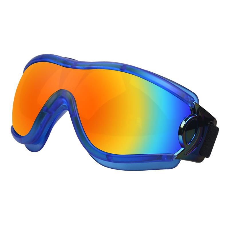 Dog Soft Cute Sunglasses,Pet Goggles,Flexible Frame,Wind Proof,Dust Proof,Eye Protection,with Adjustable Straps,Small & Medium Dogs for Outdoor Cycling,Ski,Motorcycle SP3003 (Blue/Red) Blue/Red - PawsPlanet Australia