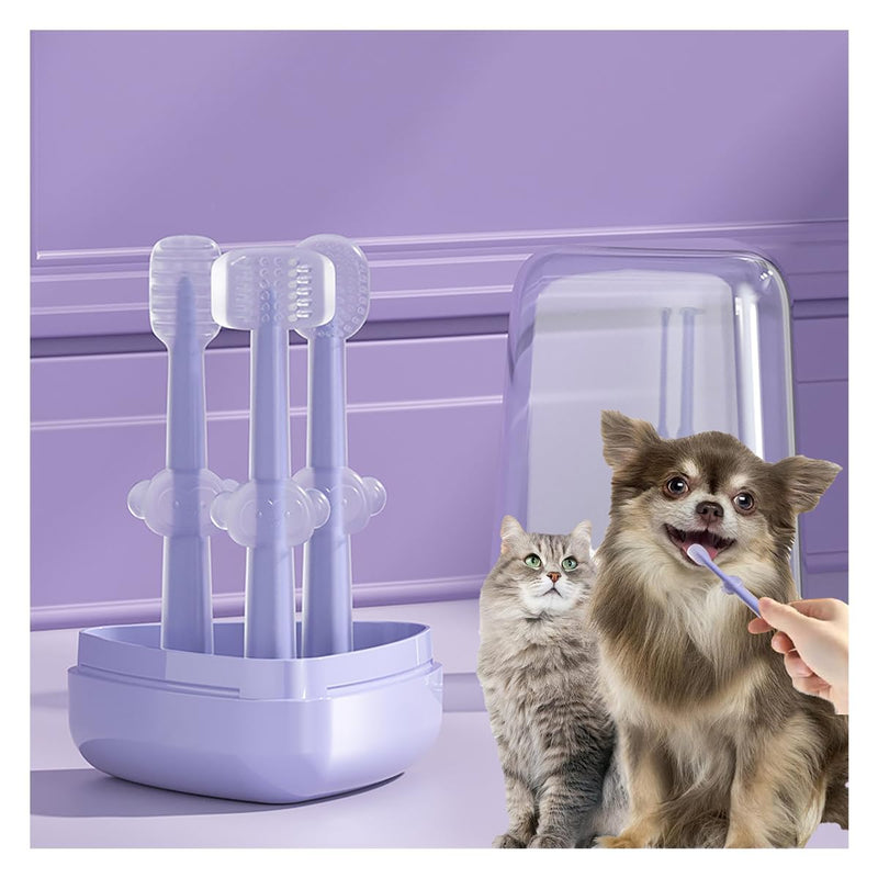 3PCS Cat Toothbrush Kit, Dog Toothbrush Kit, Pet Toothbrush Set for Cats and Dogs - Complete Oral Care with Soft Bristles - Ideal for Teeth Cleaning, Dental Hygiene, Plaque Removal - PawsPlanet Australia