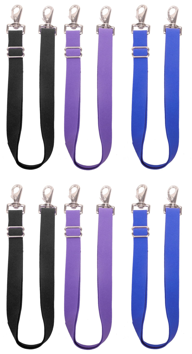 Pack of 6 Adjustable Length Elastic Leg Straps for Horse Blankets,Horse Blanket Sheet Replacement Elastic Leg Strap (6, 2Black+2Blue+2Purple) - PawsPlanet Australia