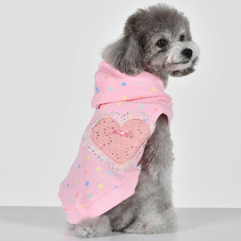 Pinkaholic New York Spring/Summer Cerys Dog Hooded Shirt Trendy Fashionable Cute Dog Apparel, Pink, Large PINK_CERYS - PawsPlanet Australia