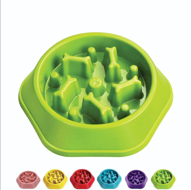 Sefa Slow Feeder Dog Bowl for Small/Medium Dogs, Anti-Choking Slow Feeder Bowl, Slow Feeding Puzzle Bowl, Anti-Slip Dog Bowl with Interactive Bone Shape Food Design, Polypropylene Material. (Green) Green - PawsPlanet Australia