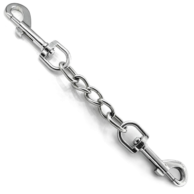 Dog Collar Backup Strap,Harness to Collar Safety Clip, Metal Stainless Steel Chain Leash Safety Strap, Escape Proof Safety Attachment for Dog, safeties, Backup, Connector. (8 Inches)