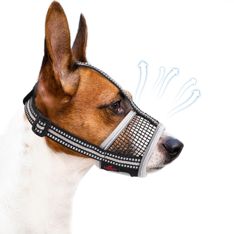 Dog Muzzle,Soft Mesh Breathable Muzzle, Air Mesh Dog Muzzle with Reflective & Adjustable Strap for for Biting Chewing Grooming,Allow Panting Drinking,Dog Muzzle for Medium (M, Black) - PawsPlanet Australia
