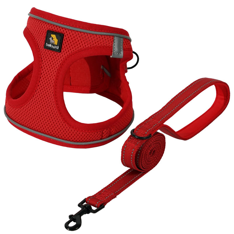 BELLA & PAL Puppy Harness with Leash Set, Dog Harness for Small Dogs No Pull, Dog Leash for Small Dogs, Step in Harness for Extra Small Dogs, Red Harness, S - PawsPlanet Australia