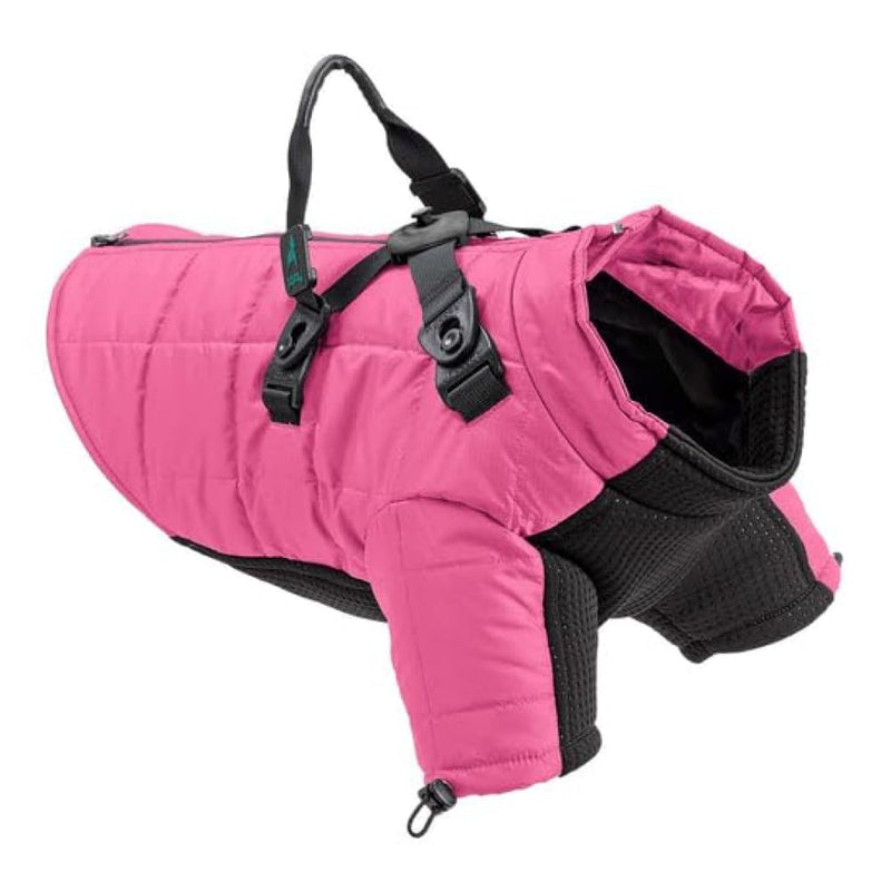 Gooby Alpine Explorer - Raspberry Rose, Small - Waterproof Jacket with Cross Lock Converter for Small Dog and Medium Dog Small (16") - PawsPlanet Australia