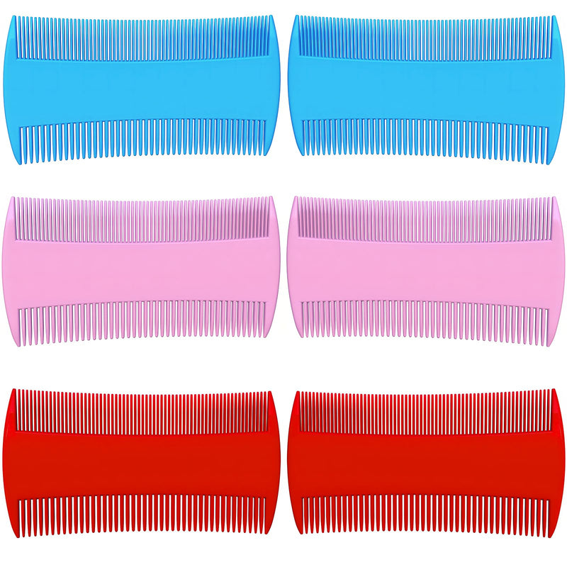 Double-Sided Pet Grooming Comb Set, 6-Pack Flea and Lice Combs with Rounded Teeth, Professional Dematting Tool for Pets - PawsPlanet Australia