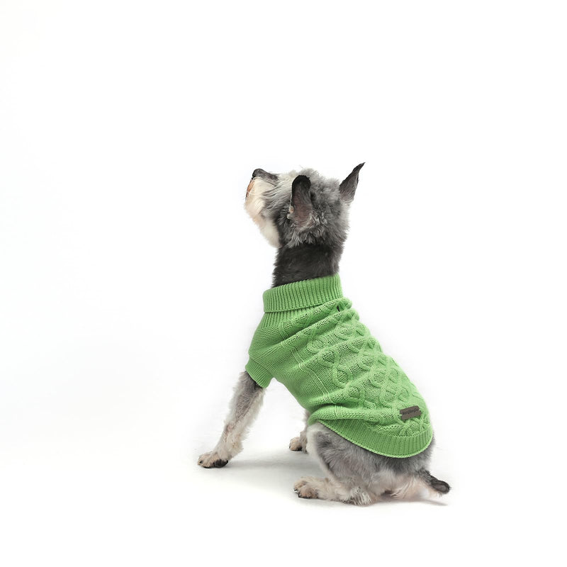MengMengDa,Dog Pullover Sweater, Cold Weather Cable Knitwear, Warm Clothes for Chihuahua, Bulldog, Dachshund, Pug, Yorkie,Dog Outfits for Small Dogs Medium Dogs (Green XS)… green X-Small - PawsPlanet Australia