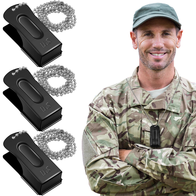 Jenaai 3 Pieces Brass Pet Training Clicker Dog Necklace Signaling Cricket Clicker Training for Puppy Dogs Cat(Black) Black - PawsPlanet Australia