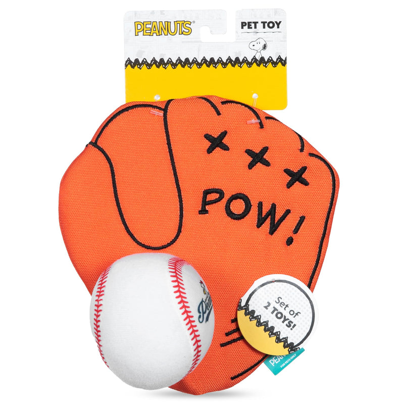 2-Piece Interactive Dog Toy Set - Durable Canvas Baseball Glove and Ball Toy for Large, Medium, Small Dogs - Fun Fetching and Chew Toy with Crinkle Sound, 7 Inch One Size - PawsPlanet Australia