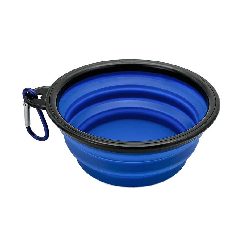 Cutie's PetBox Collapsible Travel Water & Food Bowl for Dogs and Cats, 12oz 350ml Volume, Full Height 2" (Blue) Blue - PawsPlanet Australia