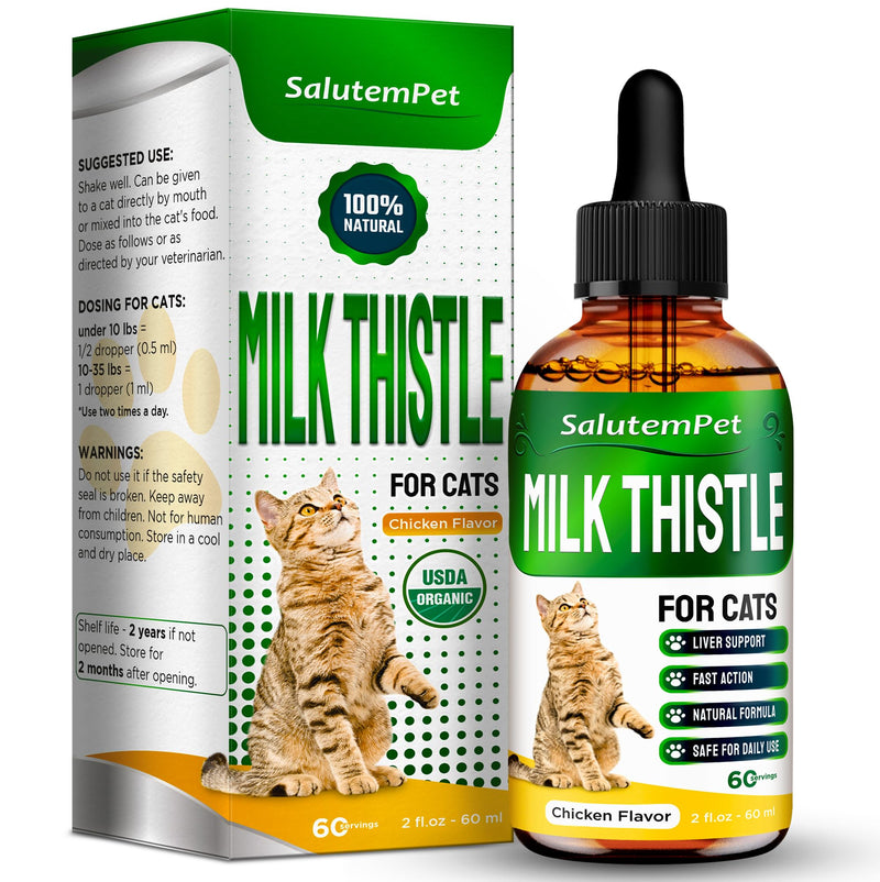 Milk Thistle for Cats | Cat UTI | Liver Support for Cats | Cat Milk Thistle | Feline UTI | Cat Cough | Milk Thistle Cats | Cat Urinary Tract | 2 Oz - PawsPlanet Australia