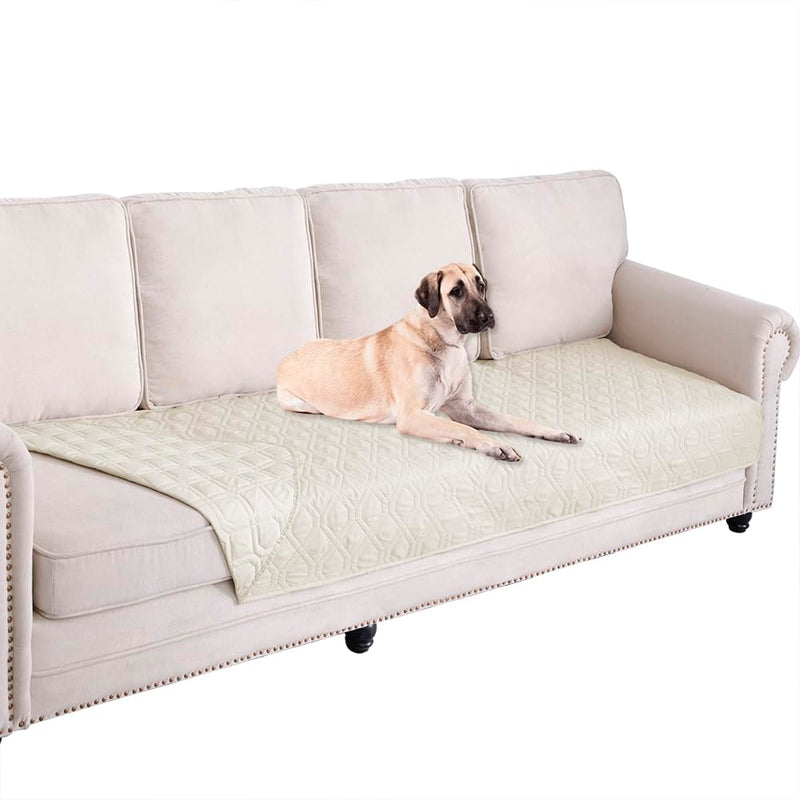 Ameritex Waterproof Blanket Reversible Dog Bed Cover Pet Blanket for Furniture Bed Couch Sofa 30x90 Inch (Pack of 1) Ivory - PawsPlanet Australia