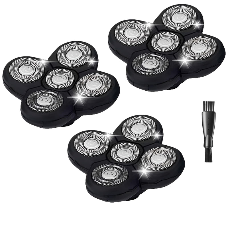 Head Shaver Replacement Blades Compatible with Freedom Grooming Bald Head Shaver,5 Blades Refills Shavers Heads for Shaving Bald Men,Replacement Blade Compatible with Flex Series Shaving Kit,3Packs. 3-black - PawsPlanet Australia