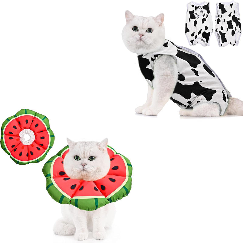 Avont Cat Recovery Suits Bundle with Cat Cone Collar Soft - PawsPlanet Australia