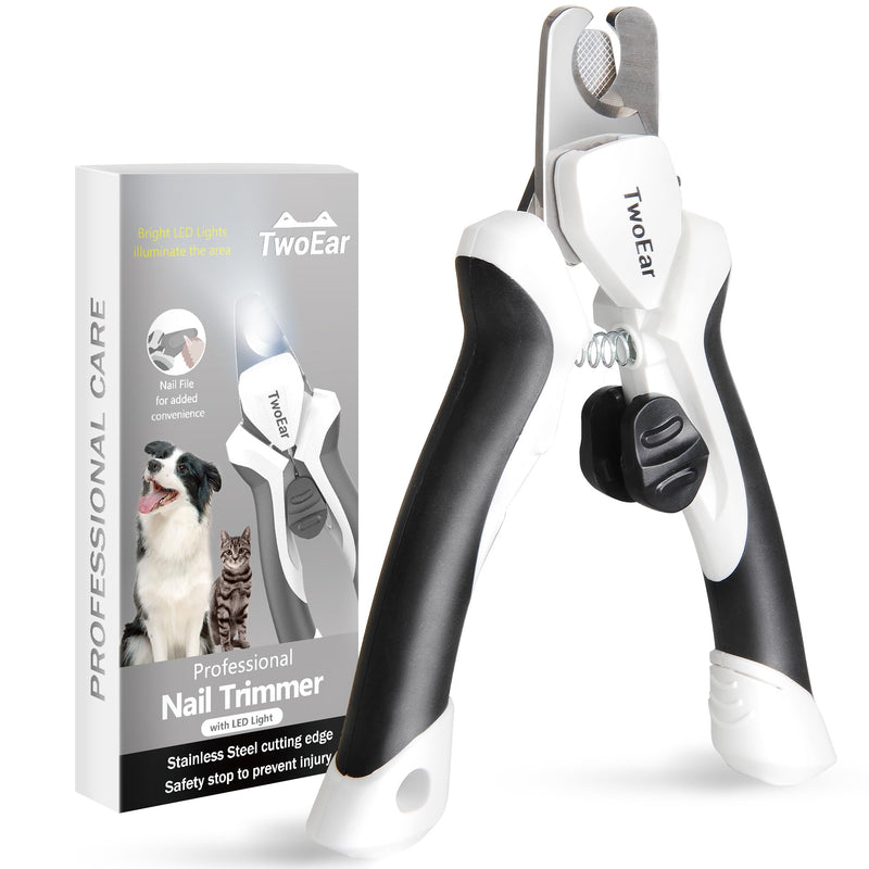 TwoEar Dog Nail Clippers with Light, Dog Nail Trimmers with Quick Sensor & Safety Guard, Razor Sharp Blade, LED Pet Nail Clippers/Dog Toenail Clippers for Medium Large Dogs, Black - PawsPlanet Australia