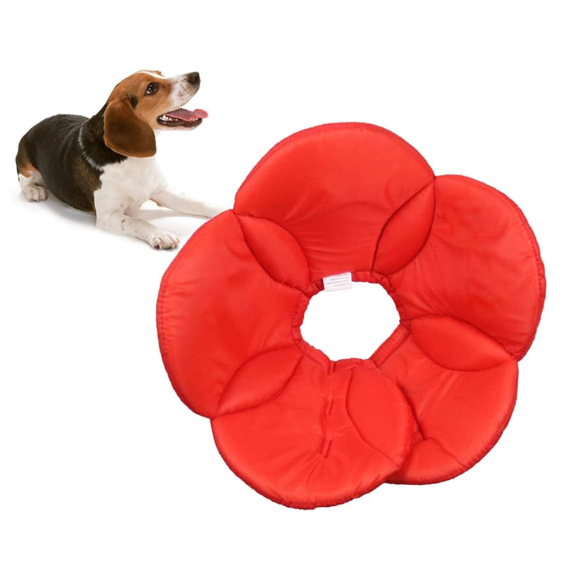 Protective Dog Collar Red Polyester Sponge Design for Dog Licking Prevention and Comfort - PawsPlanet Australia