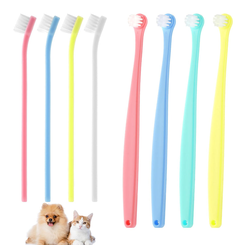 8pcs Dog Toothbrush, 2 Styles Soft Bristle Small Cat Toothbrush Micro Head Kitten Teeth Cleaning Brush Dental Care Supplies for Tiny Puppy Kitty Reduce Plaque Tartar Formation & Bad Breath - PawsPlanet Australia