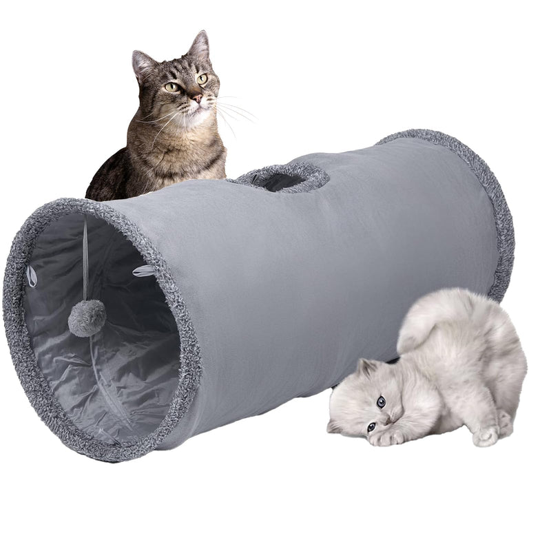 Cat Tunnel, Durable Suede Collapsible Cat Play Tube Toys with Play Ball, Indoor Cat Play Tunnel for Cat, Puppy, Kitty, Kitten, Rabbit (Small) Small - PawsPlanet Australia